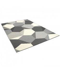 MADRID Tapis style contemporain 160X230 cm Blanc / Noir