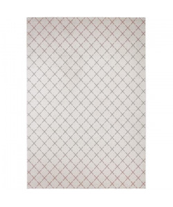 MADRID Tapis style contemporain 160X230 cm Blanc / Rose