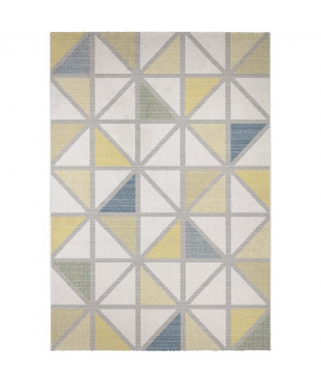 MADRID Tapis contemporain  160X230 cm  Papier Blanc / Jaune