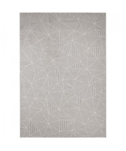 MADRID Tapis style contemporain 120X170 cm Blanc / Argent