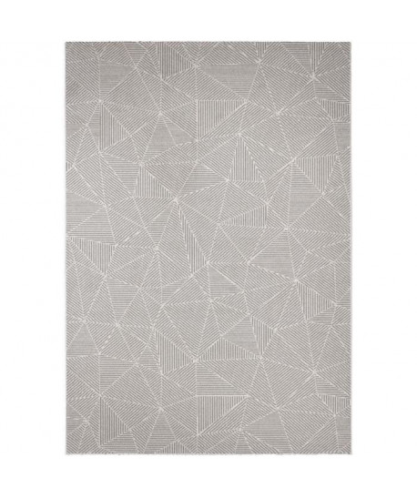 MADRID Tapis style contemporain 120X170 cm Blanc / Argent