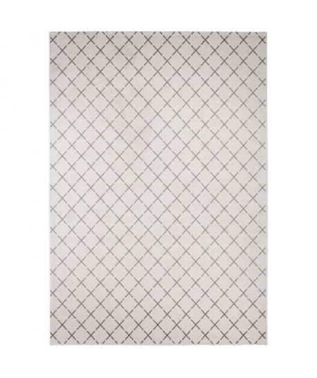 MADRID Tapis style contemporain 120X170 cm Blanc / Gris