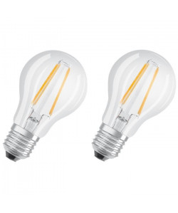 OSRAM Lot de 2 Ampoules LED E27 standard claire 6W équivalent a 60W blanc chaud