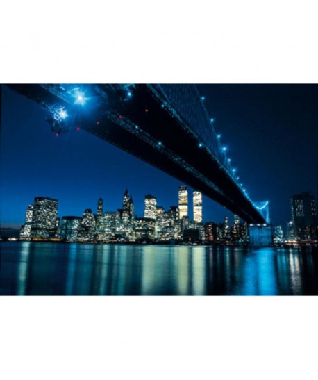 Affiche papier   Brooklyn Bridge at Night   Silberman   60x80 cm