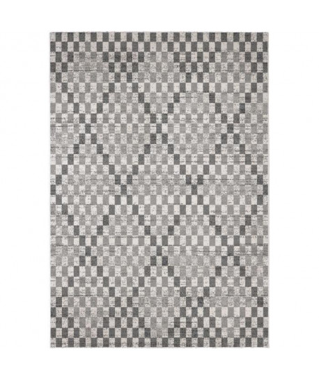 MADRID Tapis style contemporain 120X170 cm Blanc / Gris