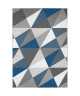 MADRID Tapis style contemporain 120X170 cm Argent / Bleu