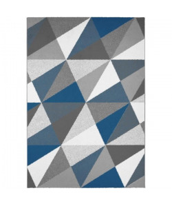 MADRID Tapis style contemporain 120X170 cm Argent / Bleu