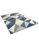 MADRID Tapis style contemporain 120X170 cm Argent / Bleu