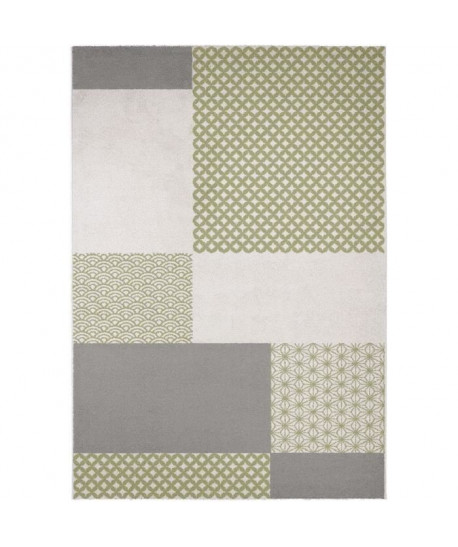 MADRID Tapis style contemporain 120X170 cm Blanc / Vert