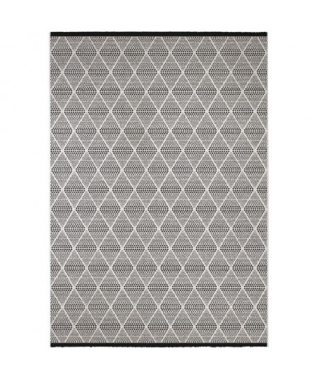 MADRID Tapis style contemporain 120X170 cm Blanc / Noir