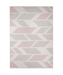 MADRID Tapis style contemporain 120X170 cm Blanc / Rose