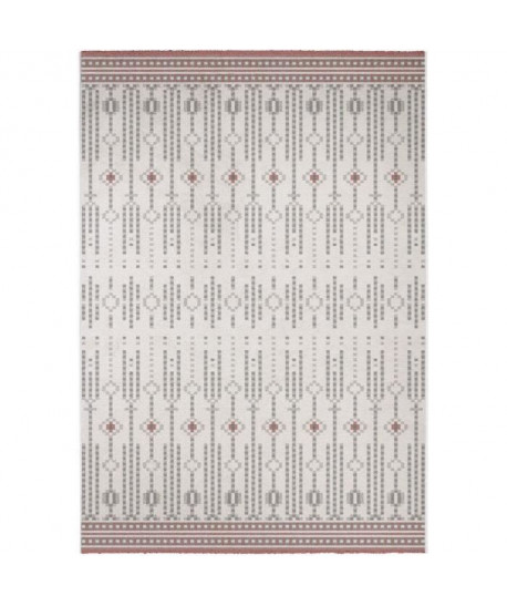 MADRID Tapis style contemporain 120X170 cm Blanc / Rose