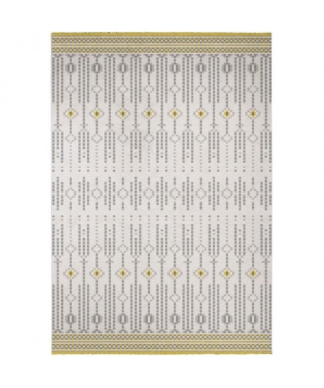 MADRID Tapis contemporain  120X170 cm  Papier Blanc / Jaune