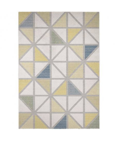 MADRID Tapis contemporain  120X170 cm  Papier Blanc / Jaune