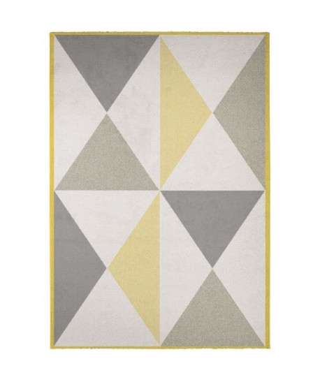 MADRID Tapis contemporain  120X170 cm  Papier Blanc / Jaune