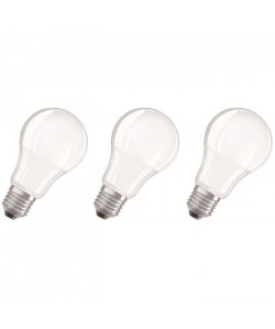 OSRAM Lot de 3 Ampoules LED E27 standard dépolie 9,5 W équivalent a 60 W blanc chaud