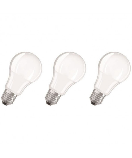 OSRAM Lot de 3 Ampoules LED E27 standard dépolie 9,5 W équivalent a 60 W blanc chaud