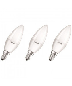 OSRAM Lot de 3 Ampoules LED E14 flamme dépolie 5 W équivalent a 40 W blanc froid