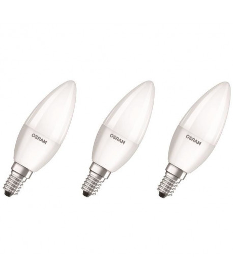 OSRAM Lot de 3 Ampoules LED E14 flamme dépolie 5 W équivalent a 40 W blanc froid