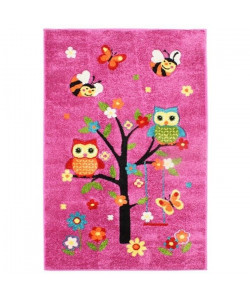 Tapis enfant Jifu 100x150cm Chouettes rose