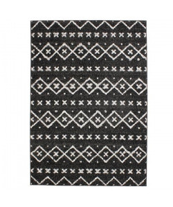 ASMA Tapis style Berbere en polypropylene Heatset  133x190 cm  Noir et Blanc