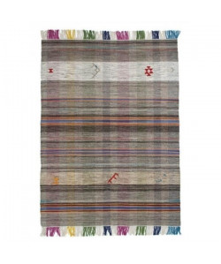 KILIM Tapis intérieur 140x200 cm Gris