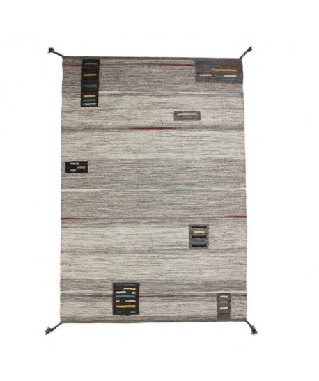 KILIM Tapis intérieur 140x200 cm Gris