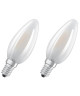 OSRAM Lot de 2 Ampoules LED E14 flamme dépolie 4 W équivalent a 40 W blanc chaud