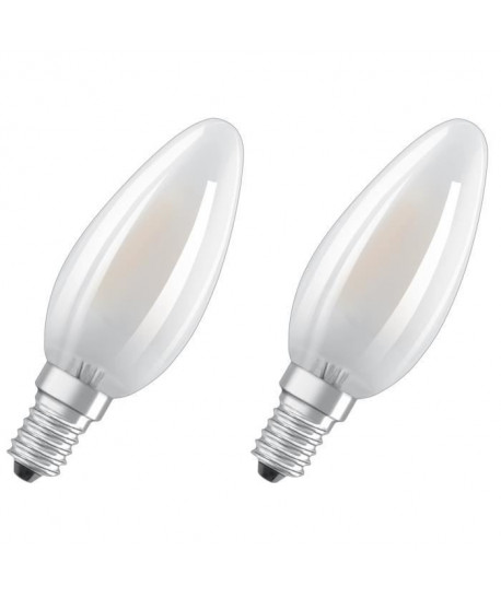 OSRAM Lot de 2 Ampoules LED E14 flamme dépolie 4 W équivalent a 40 W blanc chaud