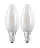 OSRAM Lot de 2 Ampoules LED E14 flamme dépolie 4 W équivalent a 40 W blanc chaud