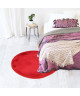 FLANELLE Tapis Rond 70 cm Rouge poudré