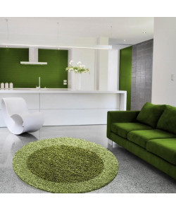 LIFE Tapis de salon shaggy rond Ř160 cm  Vert