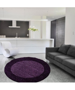 LIFE Tapis de salon shaggy rond Ř160 cm  Violet