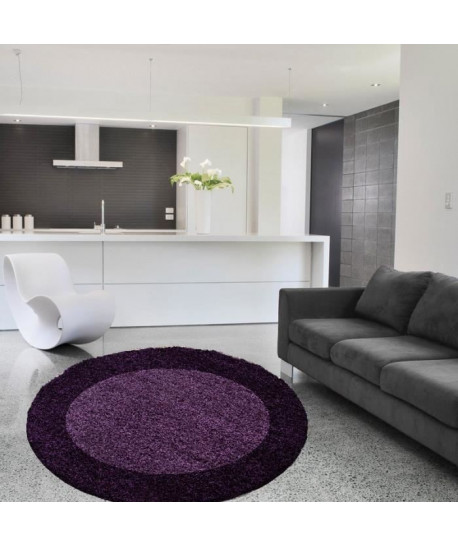 LIFE Tapis de salon shaggy rond Ř160 cm  Violet