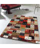 ETHNO Tapis de salon 120x170 cm  Rouge, Noir et Gris