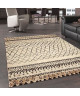 ASMA Tapis de salon style Berbere en polypropylene  160x230 cm  Beige et Marron / Noir