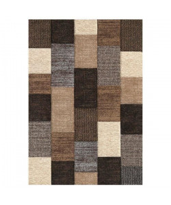 BELIS Tapis de salon 160x230 cm  Marron, Beige et Gris