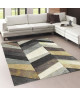 BELIS Tapis de salon contemporain 120x170 cm  Beige, Gris et Blanc