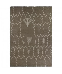 ASMA Tapis de salon style Berbere en polypropylene Heatset  160x230 cm  Marron