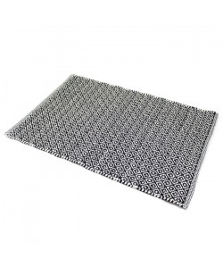 ZIG ZAG Tapis 100% coton 60x90 cm noir et blanc