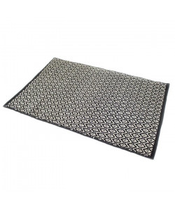 ZIG ZAG Tapis 100% coton 60x90 cm noir et beige