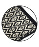 ZIG ZAG Tapis 100% coton 60x90 cm noir et beige