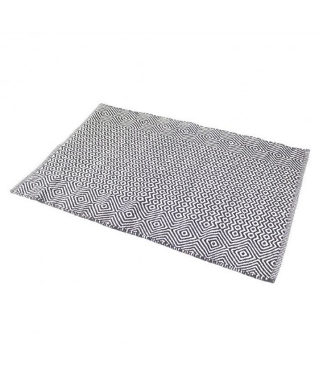 ZIG ZAG Tapis 100% coton 90x150 cm gris et beige