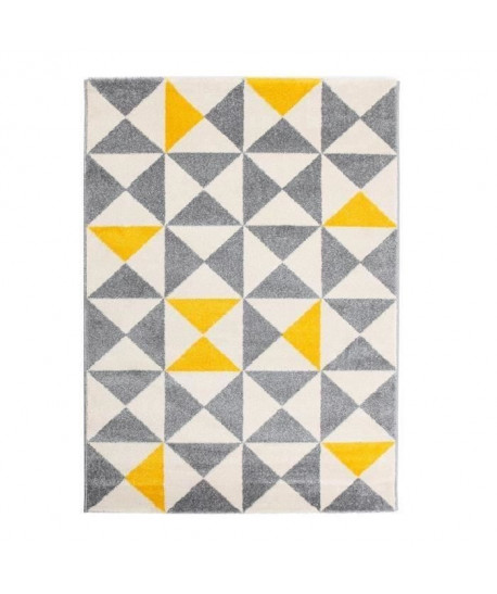 FORSA Tapis de salon jaune et anthracite 120x160 cm