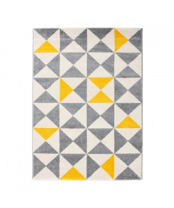 FORSA Tapis de salon jaune et anthracite 160x230 cm