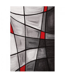 BRILLANCE Tapis de salon  120x170 cm rouge, noir et gris