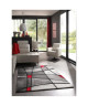 BRILLANCE Tapis de salon  120x170 cm rouge, noir et gris