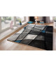 NAZAR Tapis de salon Brillance 80 x 150 cm  Bleu turquoise, noir et gris