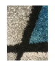 NAZAR Tapis de salon Brillance 80 x 150 cm  Bleu turquoise, noir et gris