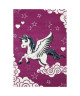 LICORNE Tapis pour enfant 120X170 cm fuchsia et blanc